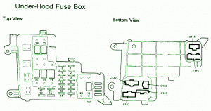 1988 Honda Accord LX Bottom View Fuse Box Diagram