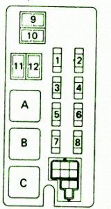 1992 Toyota 4Runner 2WD 4 cyl Relay  Fuse Box Diagram