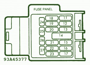 1998 Mazda MX-5 Miata Interior Fuse Box Diagram