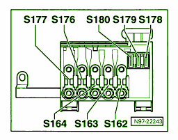 1999 Volkswagen Beetle 2.O Underhood Fuse Box Diagram