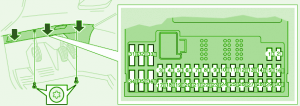 Volvo S60 2010 Passenger compartment Fuse Block Circuit Diagram