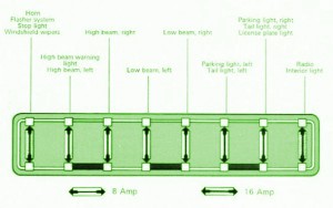 1966 VW Beetle 1.3 Fuse Box Diagram