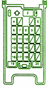 1993 Mazda Protege Dash Fuse box Diagram