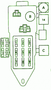 1993 Toyota PickUp Main Fuse Box Diagram