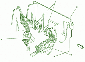 2003 Chevrolet Suburban, 5.3L 4WD Underhood Fuse Box Diagram