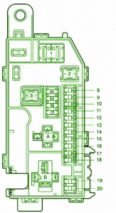 2003 Toyota MR2 Engine Compartment Fuse Box Diagram