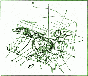 1998 GMC Sonoma Under Dash Fuse Box DIagram